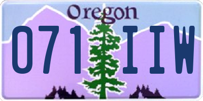 OR license plate 071IIW