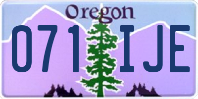 OR license plate 071IJE