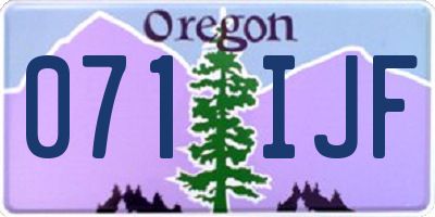OR license plate 071IJF