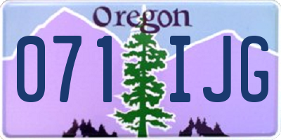 OR license plate 071IJG