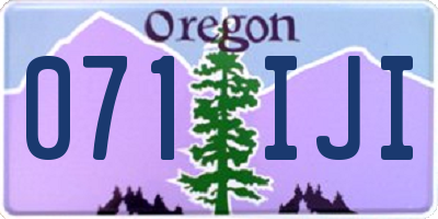 OR license plate 071IJI