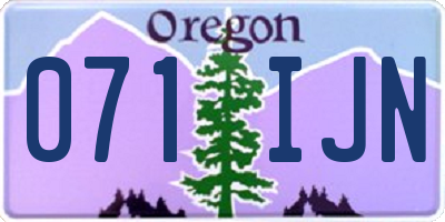 OR license plate 071IJN