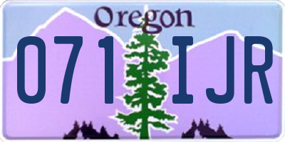 OR license plate 071IJR