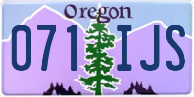 OR license plate 071IJS