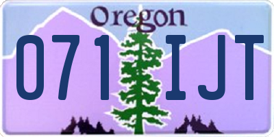 OR license plate 071IJT
