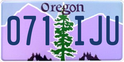 OR license plate 071IJU