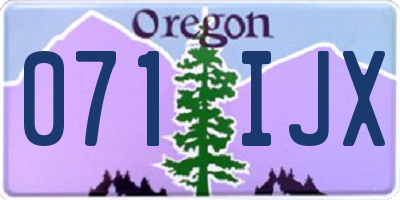 OR license plate 071IJX