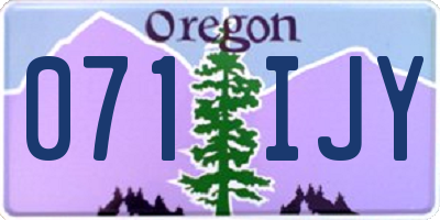 OR license plate 071IJY