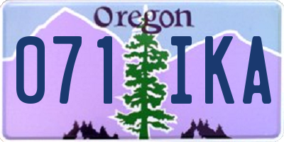 OR license plate 071IKA