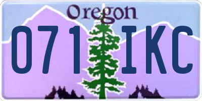 OR license plate 071IKC