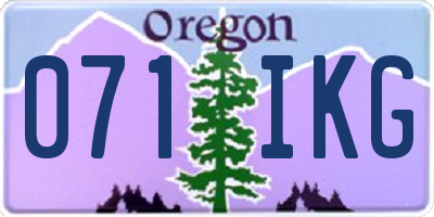 OR license plate 071IKG