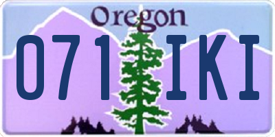 OR license plate 071IKI