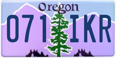 OR license plate 071IKR
