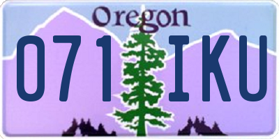 OR license plate 071IKU