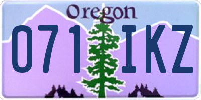OR license plate 071IKZ
