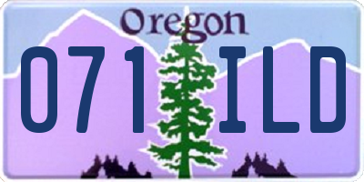 OR license plate 071ILD
