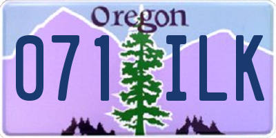 OR license plate 071ILK