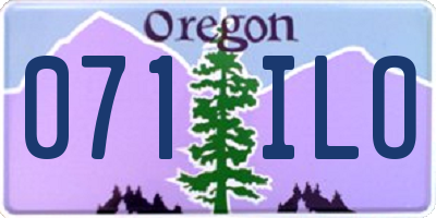 OR license plate 071ILO