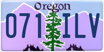 OR license plate 071ILV