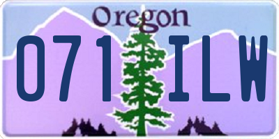 OR license plate 071ILW