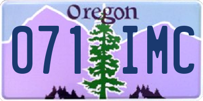 OR license plate 071IMC