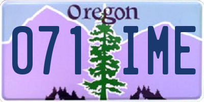 OR license plate 071IME
