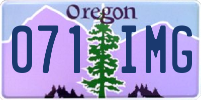 OR license plate 071IMG
