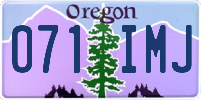 OR license plate 071IMJ