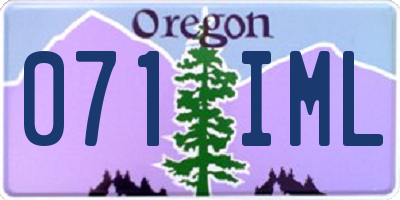 OR license plate 071IML