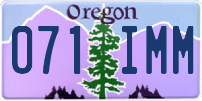 OR license plate 071IMM