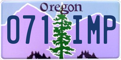 OR license plate 071IMP