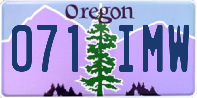 OR license plate 071IMW