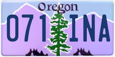 OR license plate 071INA