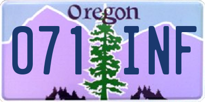 OR license plate 071INF