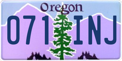 OR license plate 071INJ