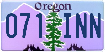 OR license plate 071INN
