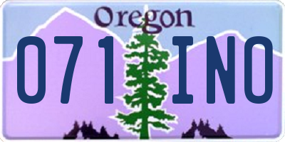 OR license plate 071INO