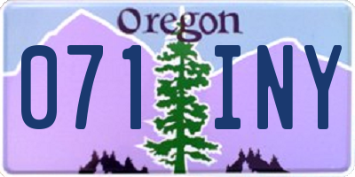 OR license plate 071INY
