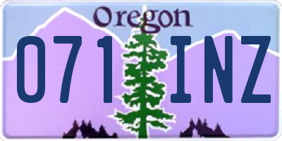 OR license plate 071INZ