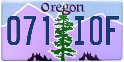 OR license plate 071IOF