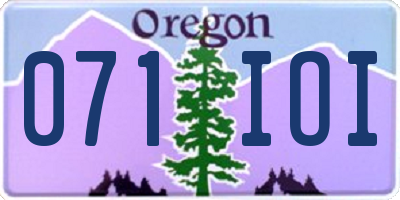 OR license plate 071IOI