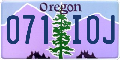 OR license plate 071IOJ