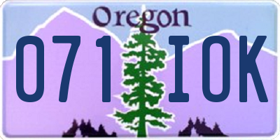 OR license plate 071IOK