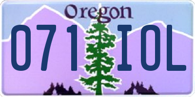 OR license plate 071IOL
