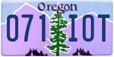 OR license plate 071IOT