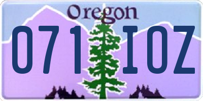 OR license plate 071IOZ