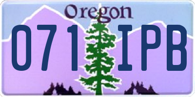 OR license plate 071IPB
