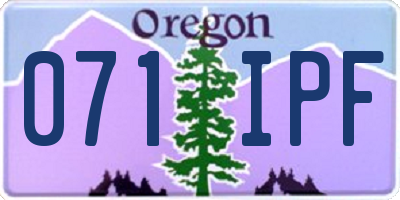 OR license plate 071IPF