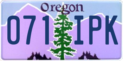 OR license plate 071IPK