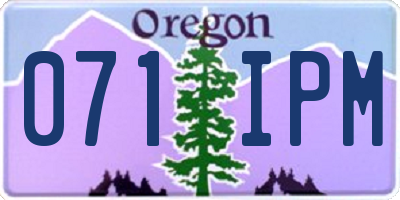 OR license plate 071IPM